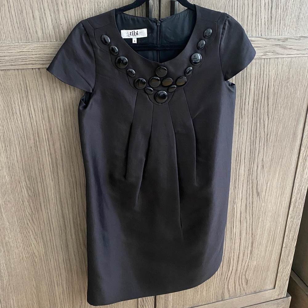 Tibi Silk Embellished Mini Shift